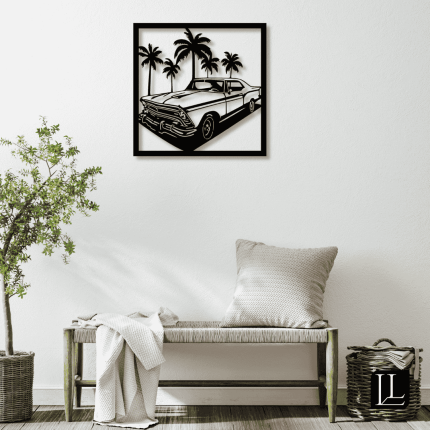 Metal Araba Duvar Tablosu